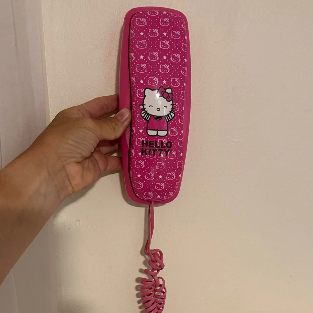 Hello Kitty Pink Retro Phone Tel-Line Mountable Gift Sakar 2009 Sanrio